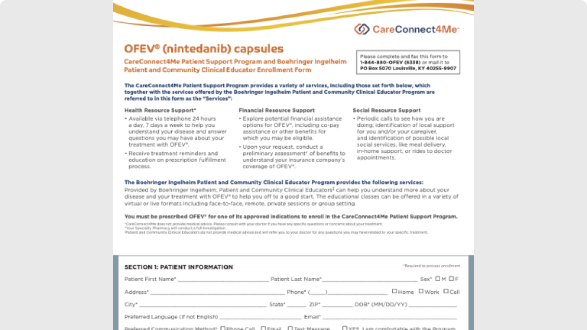 OFEV enrollment form